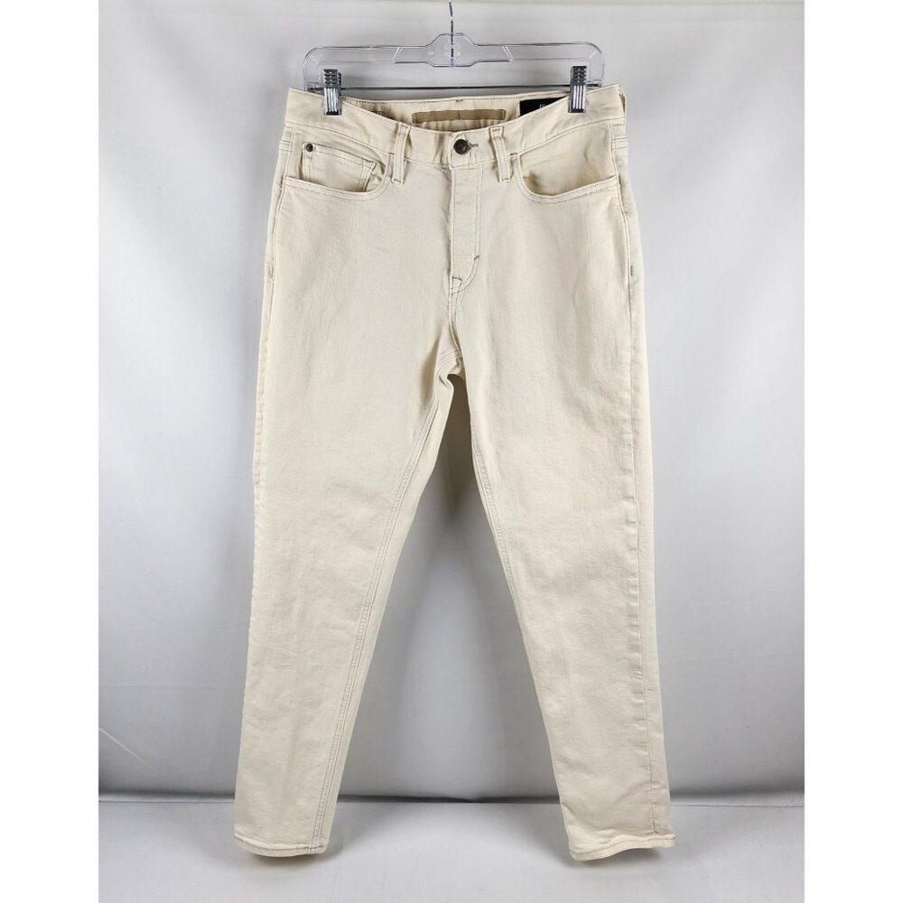 Banana Republic Jeans Mens 32x31 Off White Ivory Tapered Leg Denim